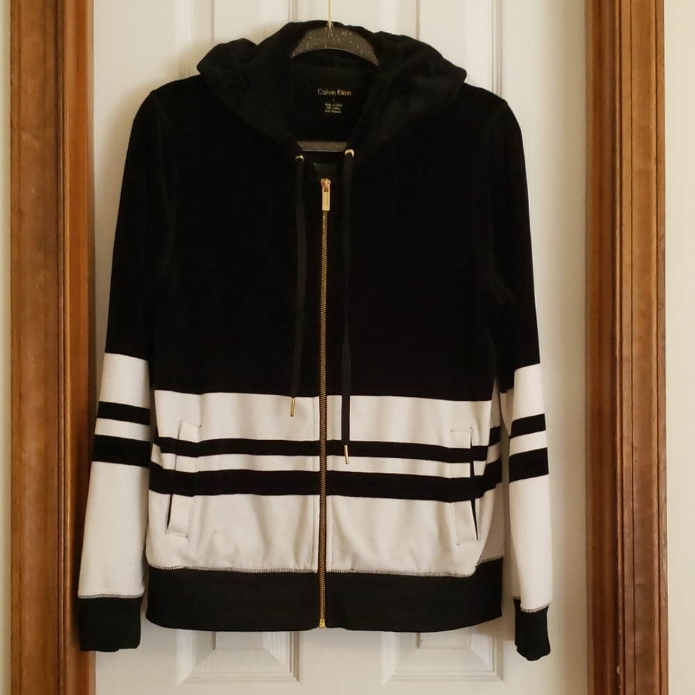Calvin Klein velvet jacket with hood